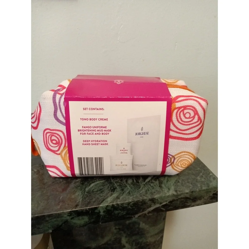 Borghese 4 Pc Love Your Body Gift Set Mask & Body Creme Cosmetic bag Fango Mud‎